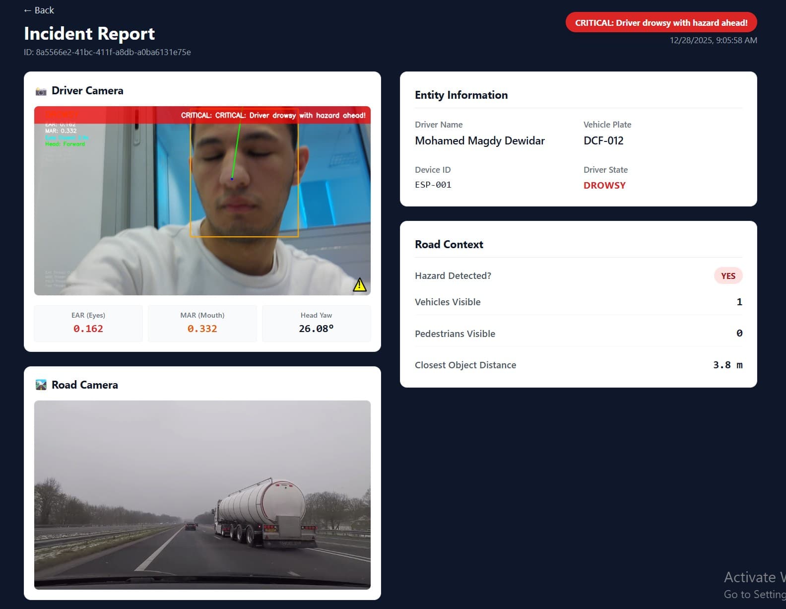 Real-time Incident Report