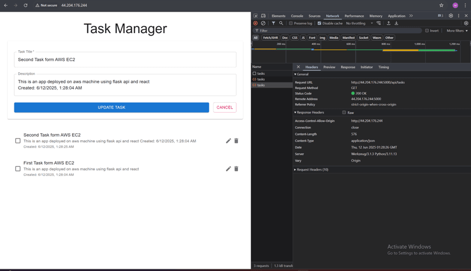 Live Task Manager Application on AWS