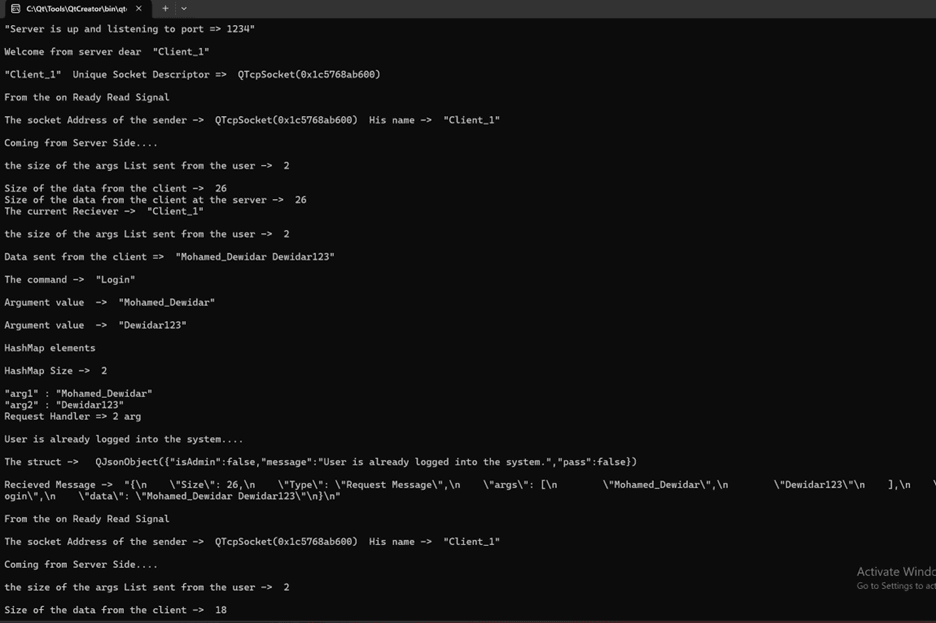 Multi-threaded server processing logs