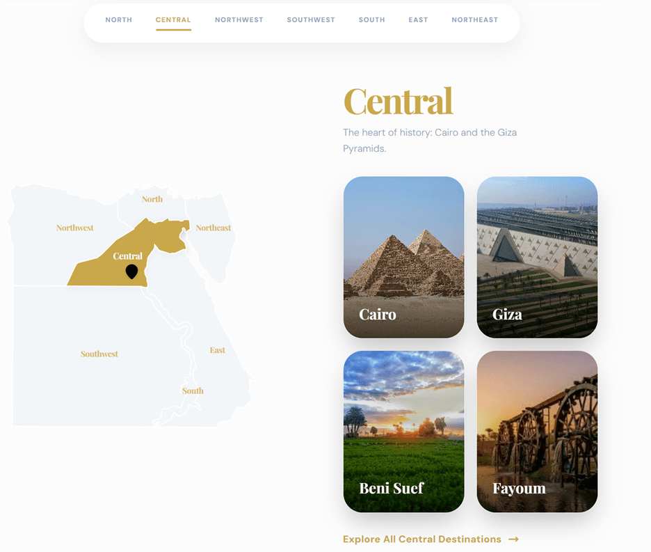 Custom interactive SVG map of Egypt